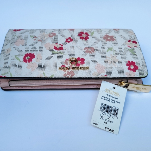 🌺MICHAEL KORS🌺 Jet Set CHARM LG TZ  Cntntl  Vanilla Multi Wallet - Picture 4 of 8